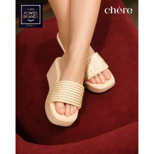 CHERE Golden Embellished Wedge Heels