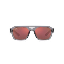 Ray-Ban Transparent Grey Sunglasses 0RB4397 Irregular Grey Frame Red Lens (54)