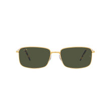 Ray-Ban Legend Gold Sunglasses 0RB3717 Rectangle Gold Frame Green Lens (57)