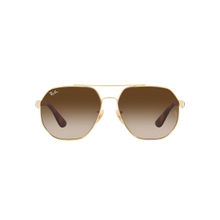 Ray-Ban Arista Sunglasses 0RB3714I Irregular Gold Frame Brown Lens (59)