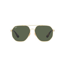 Ray-Ban Arista Sunglasses 0RB3714I Irregular Gold Frame Green Lens (59)