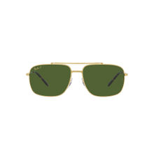 Ray-Ban Legend Gold Sunglasses 0RB3796 Pillow Gold Frame Green Lens (62)