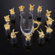 Melbify Zodiac Decanter (250 ml) with 12Pc Shooter Glass (30 ml) Set
