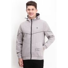 Allen Solly Men Grey Solid Full Sleeves Casual Jacket