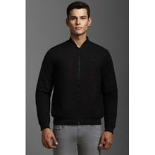 Louis Philippe Men Casual Black Textured Jackets