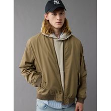 American Eagle Men Olive Cotton Bomber Jacket