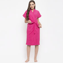Secret Wish Women's Solid Pink Cotton Bathrobe (Free Size)