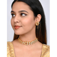 Voylla Kundan Elegance Floral Choker Jewellery Set