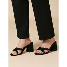 Tao Paris Leather Sandal Heels Black Party Wear