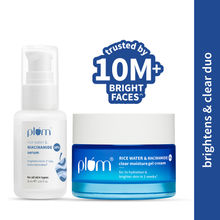 Plum Niacinamide Serum & Moisturizer Duo With Rice Water - Fades Blemishes, Hydrates & Brighten Skin
