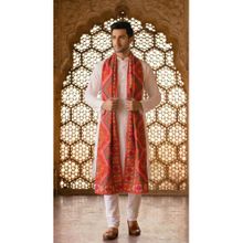 Zamour Red Embroidered Dupatta