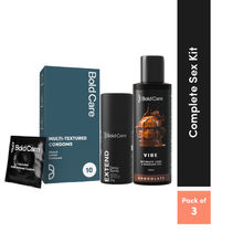 Bold Care Complete Sex Pack (Multi-textured Condoms + Last Long Spray + Chocolate Lubricant)