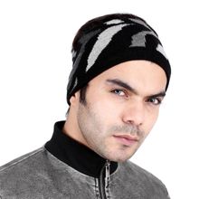 Bharatasya Warm Woolen Headband Ear Warmer Grey Black for Men