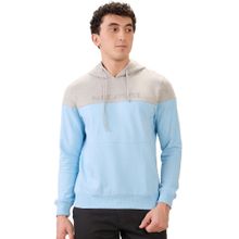 Park Avenue Blue Slim Fit Pattern Cut and Sew Full Sleeve Hoodies