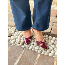 Devano Women Patent Cherry Clear Pointed Heels Maroon