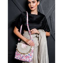 Odette Pink Floral Pearl Beaded Handbag