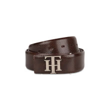 Tommy Hilfiger Yang Mens Leather Belt Textured Brown Large 8903496095753