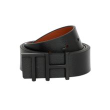Tommy Hilfiger Cusack Reversible Mens Leather Belt Textured Black-Tan