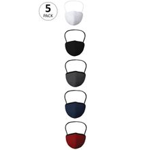 S.O.I.E Triple Layer SN95 Reusable, Washable,Antimicrobial Mask Pack Of 5 - Multi-Color
