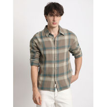 THE BEAR HOUSE Mens Brown Relaxed Fit Casual Shirt