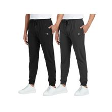 XYXX Men's Cotton Modal Solid Joggers With Zipper Pocket (Pack of 2)