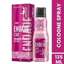 Engage G2 Cologne Spray For Women, Floral & Citrus, Skin Friendly, No Gas