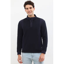 Allen Solly Navy Blue Textured Sweatshirt