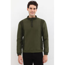 Allen Solly Olive Textured Sweatshirt