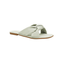 Eske Solid Green Napa Thea Slip Ons For Women