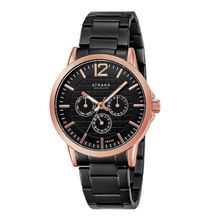 Strand By Obaku Westbrook Black Dial Multifunction Watch For Men (S709GMVBSB)
