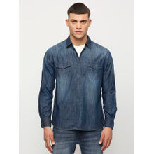 Pepe Jeans Laszlo Dark Wash Denim Shirt Navy Blue
