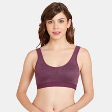 Zivame Rosaline Everyday Double Layered Non-Wired 3-4th Coverage Bra - Winter Bloom-Purple