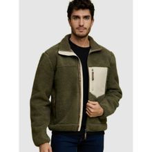 CELIO Men Olive Colorblock Jackets