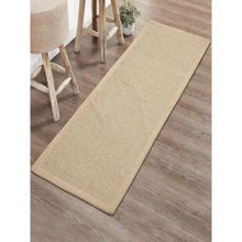 Saral Home Diamond Jute & Cotton Woven Anti-Slip Strong Border Runner 40x120 cm Beige