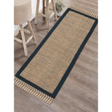 Saral Home BURWAN Cotton Jute Woven Strong Anti-Slip Runner with fringe 40x120 cm