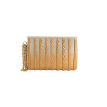 Devina Juneja Symphony & Symmetry Plaited Pouch In Silver-Gold