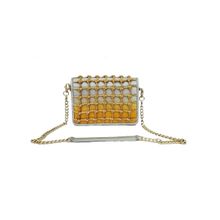 Devina Juneja Knot Flap Sling In Silver-Gold