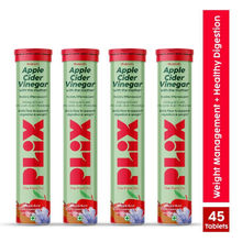Plix Probiotics+ ACV Apple Cider Vinegar Effervescent Tablets - Digestive Support & Manage Weight