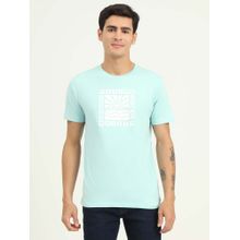 Greenfibre Tint Blue Printed Slim Fit T-shirt