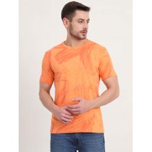 JadeBlue Melon Orange Printed Slim Fit T-shirt