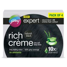 Godrej Expert Creme Hair Colour - Natural Black (Pack of 4)