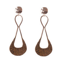 Ayesha Metallic Gold Hammered Circular Stud And Organic Shaped Western Earrings For Women
