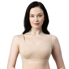 Enamor Women A058 Padded Wirefree Cotton Eco-antimicrobial Comfort Minimizer Bra Nude