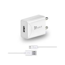 Syska Accessories WC2.1A-WH Fast 2.1 A Mobile Charger with Detachable Cable (White, Cable Included)