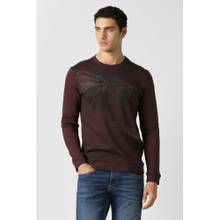 Van Heusen Mens Maroon Graphic Print Sweatshirt