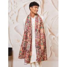 Vastramay Cream Solid Silk Blend Kurta With Dupatta