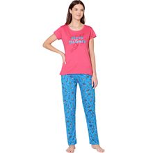 Bodycare Womens Combed Cotton T-Shirt & Pyjama BSLS11017 Pink (Set of 2)