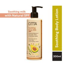 Citta Soothing Body Milk Light Moisturizing Lotion Spf15 With Avocado, Oats & Bamboo Water