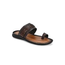 Hitz Men's Brown Leather Daily Wear Kolhapuris