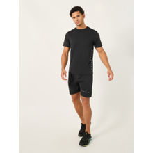 Styli Men Training Solid Black T-Shirt & Shorts (Set of 2)
